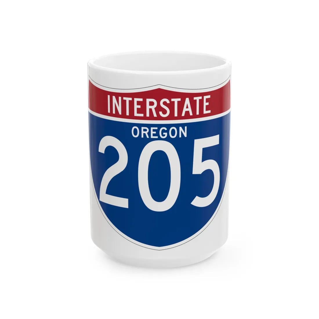 I-205 OR (Oregon) (Road Sign) White Coffee Mug 15oz - Go Mug Yourself