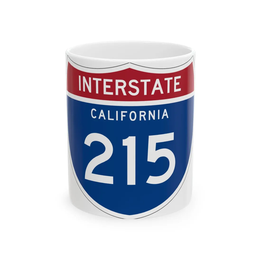 I-215 CA (California) (Road Sign) White Coffee Mug 11oz - Go Mug Yourself