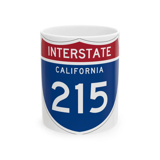 I-215 CA (California) (Road Sign) White Coffee Mug 11oz - Go Mug Yourself