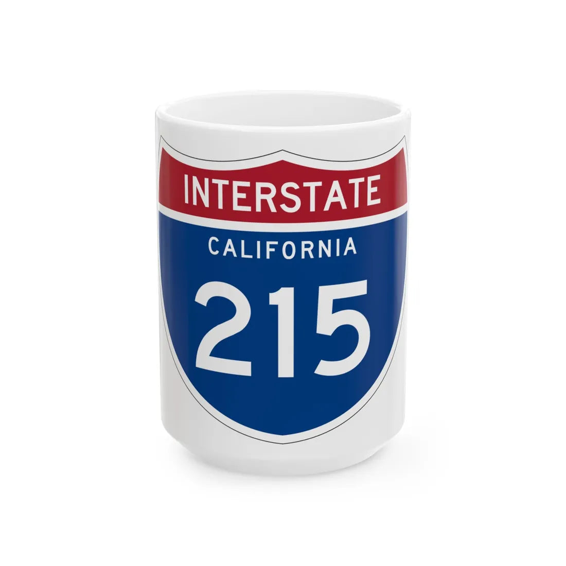 I-215 CA (California) (Road Sign) White Coffee Mug 15oz - Go Mug Yourself
