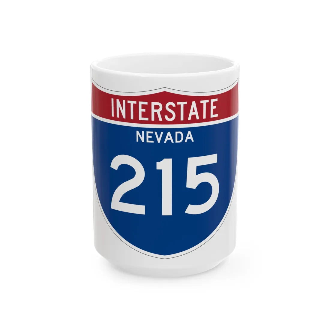 I-215 NV Metric (Nevada) (Road Sign) White Coffee Mug 15oz - Go Mug Yourself