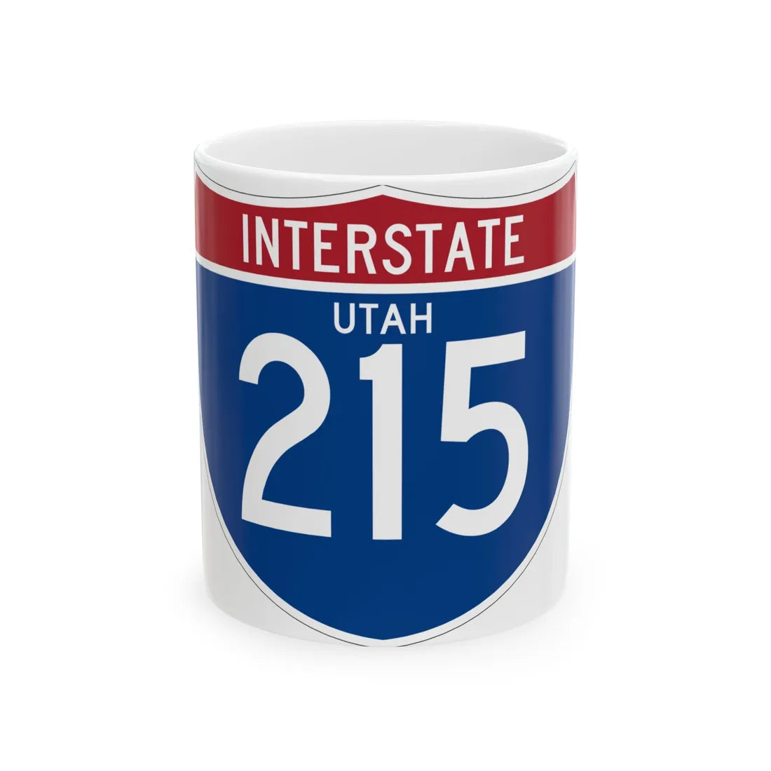I-215 UT (Utah) (Road Sign) White Coffee Mug 11oz - Go Mug Yourself