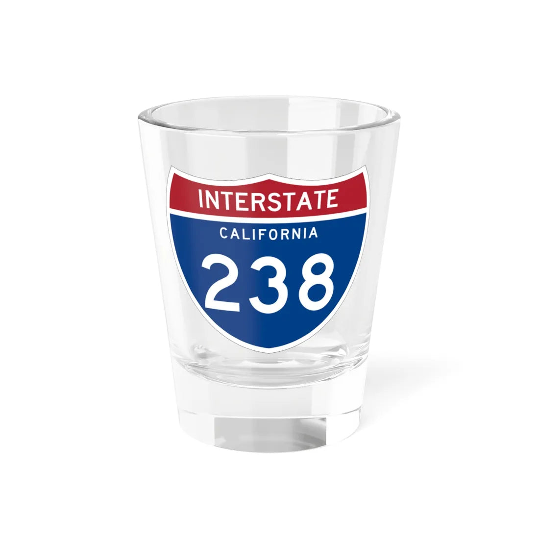 I-238 CA (California) (Road Sign) Shot Glass 1.5oz 1.5oz - Go Mug Yourself