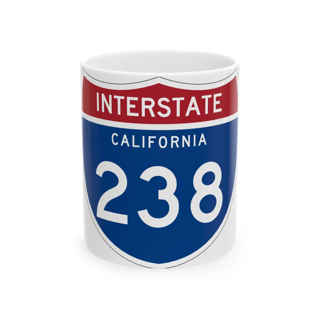 I-238 CA (California) (Road Sign) White Coffee Mug 11oz - Go Mug Yourself