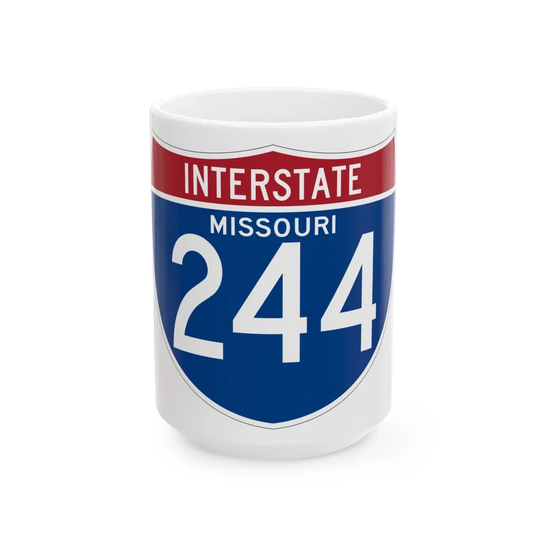 I-244 MO (Missouri) (Road Sign) White Coffee Mug 15oz - Go Mug Yourself