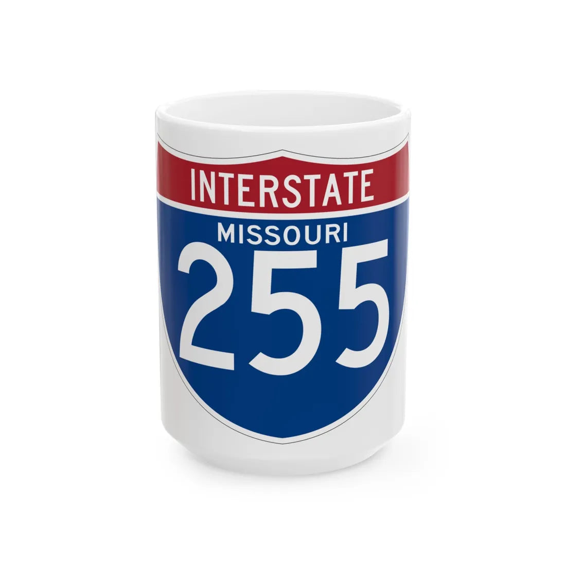 I-255 MO (Missouri) (Road Sign) White Coffee Mug 15oz - Go Mug Yourself