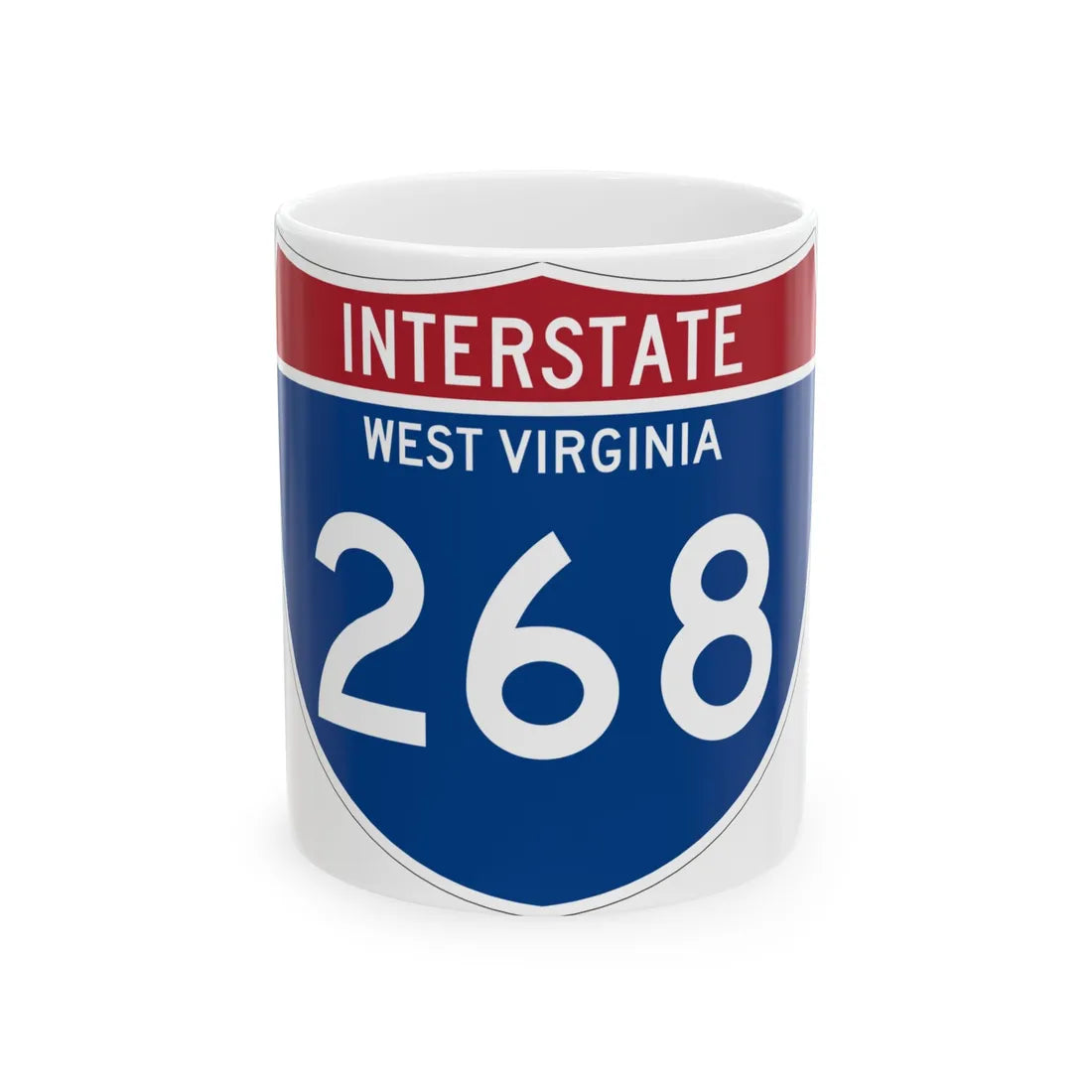 I-268 WV Metric (Virginia) (Road Sign) White Coffee Mug 11oz - Go Mug Yourself