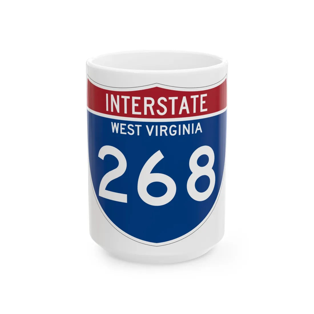 I-268 WV Metric (Virginia) (Road Sign) White Coffee Mug 15oz - Go Mug Yourself