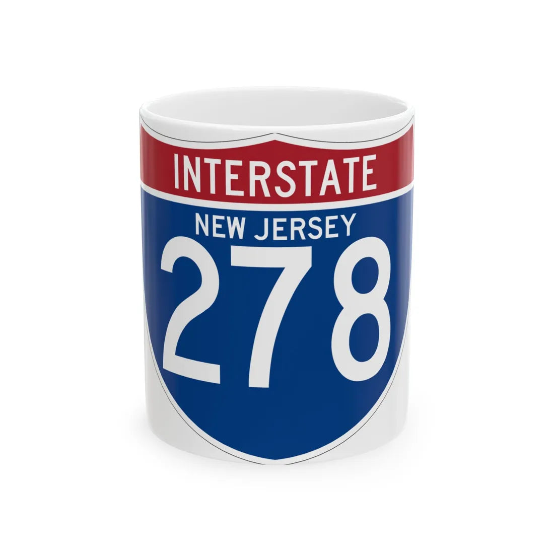 I-278 NJ (New Jersey) (Road Sign) White Coffee Mug 11oz - Go Mug Yourself
