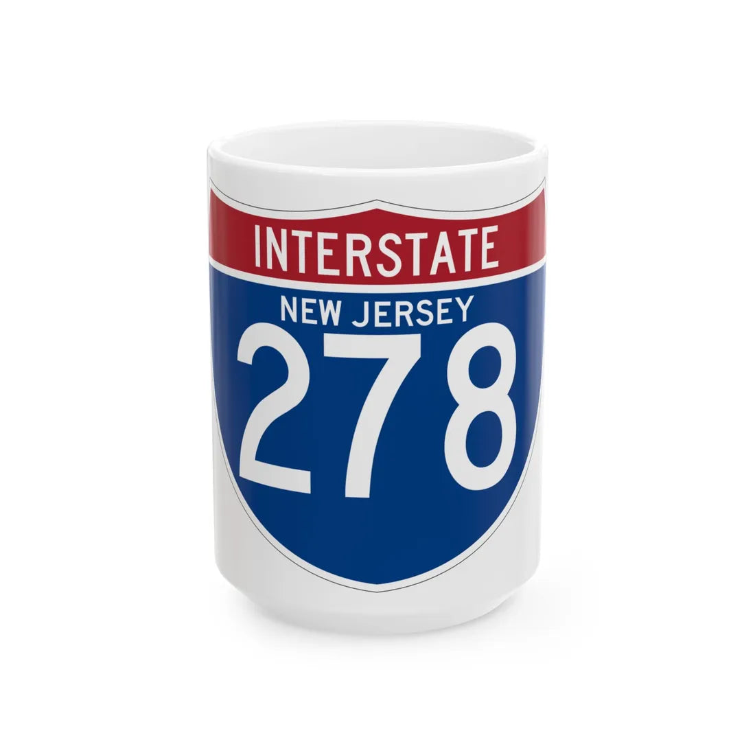 I-278 NJ (New Jersey) (Road Sign) White Coffee Mug 15oz - Go Mug Yourself
