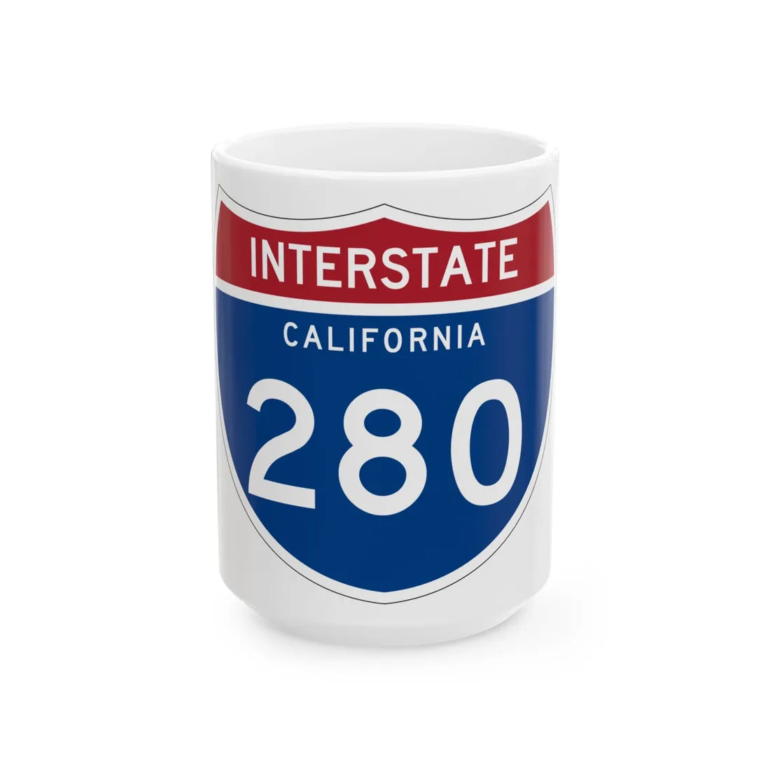 I-280 CA (California) (Road Sign) White Coffee Mug 15oz - Go Mug Yourself