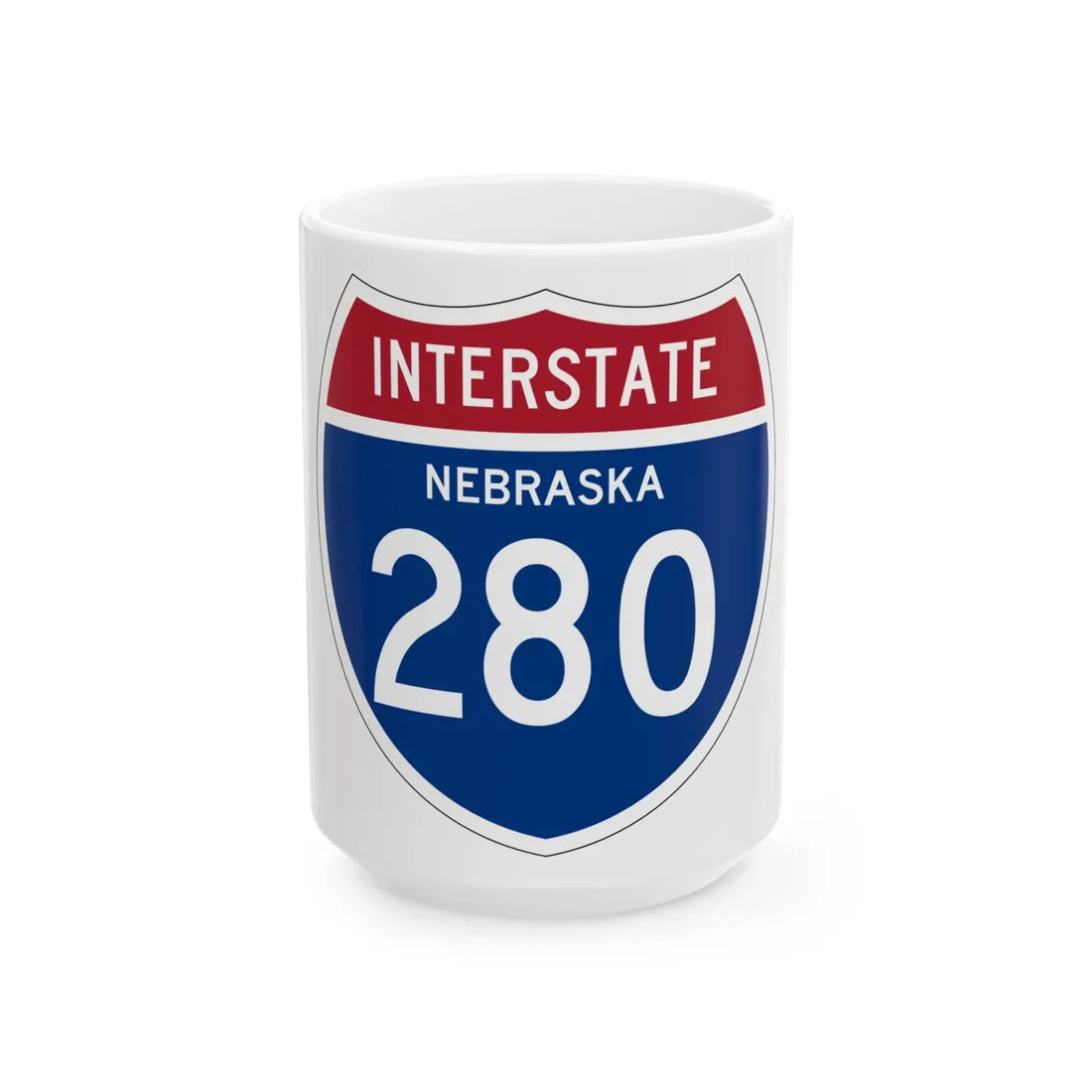 I-280 NE 1957 (Nebraska) (Road Sign) White Coffee Mug 15oz - Go Mug Yourself