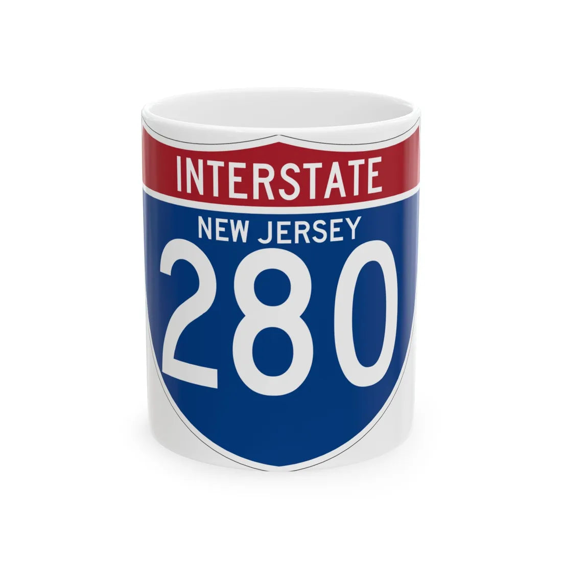 I-280 NJ (New Jersey) (Road Sign) White Coffee Mug 11oz - Go Mug Yourself