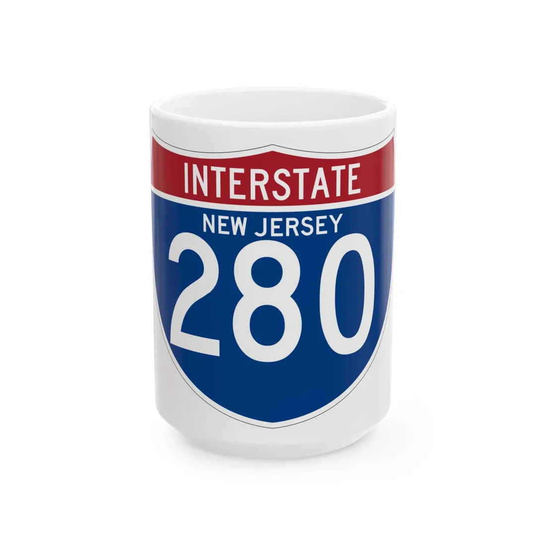I-280 NJ (New Jersey) (Road Sign) White Coffee Mug 15oz - Go Mug Yourself