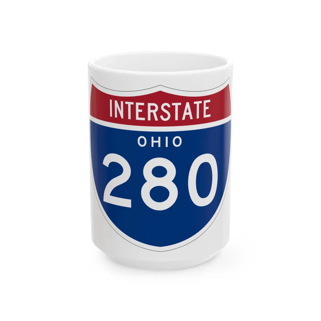 I-280 OH 1961 (Ohio) (Road Sign) White Coffee Mug 15oz - Go Mug Yourself