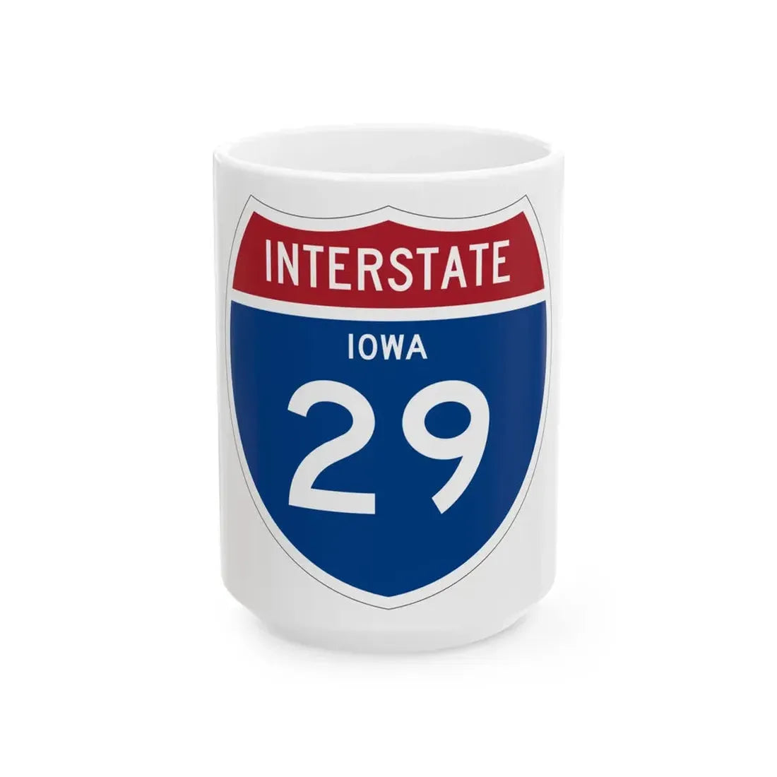I-29 IA 1957 (Iowa) (Road Sign) White Coffee Mug 15oz - Go Mug Yourself