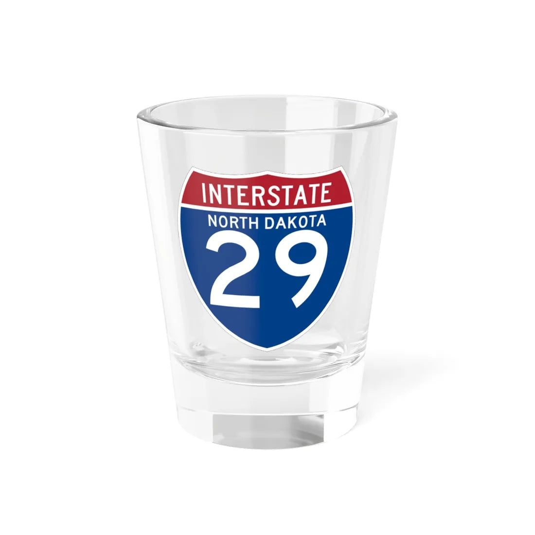 I-29 ND (North Dakota) (Road Sign) Shot Glass 1.5oz 1.5oz - Go Mug Yourself