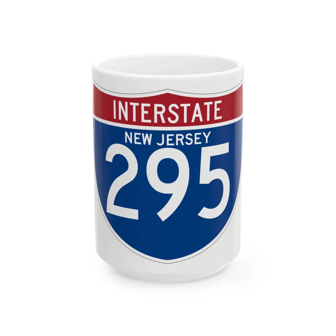 I-295 NJ (New Jersey) (Road Sign) White Coffee Mug 15oz - Go Mug Yourself