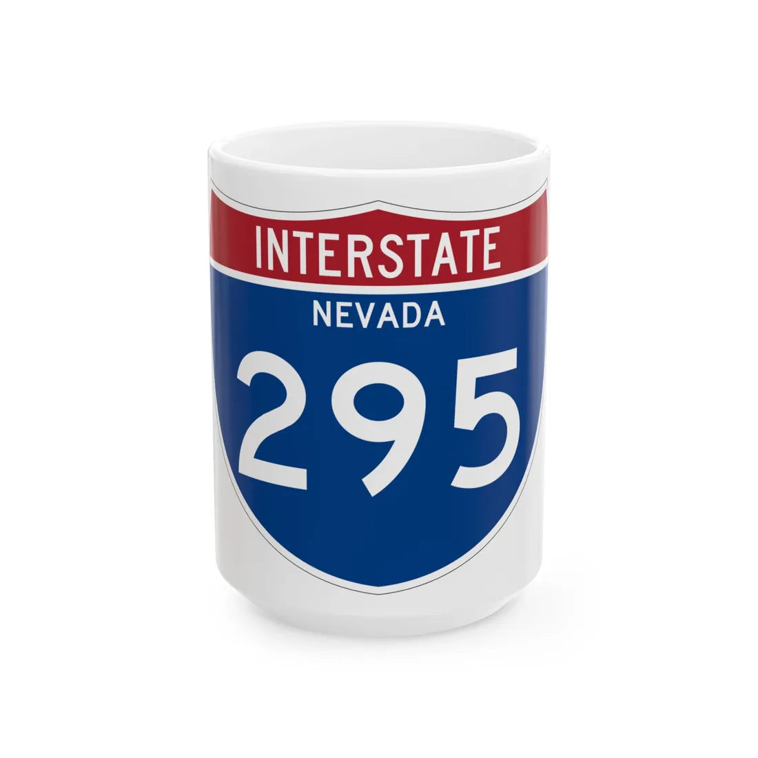 I-295 NV Metric (Nevada) (Road Sign) White Coffee Mug 15oz - Go Mug Yourself