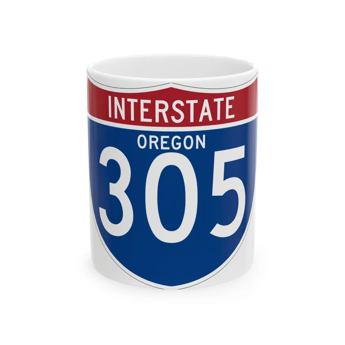 I-305 OR (Oregon) (Road Sign) White Coffee Mug 11oz - Go Mug Yourself