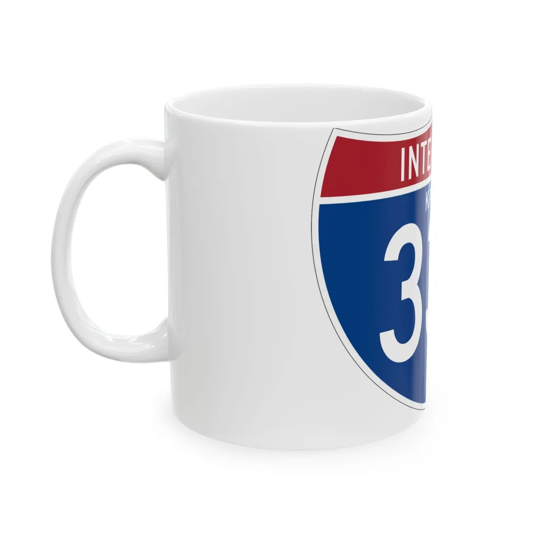 I-335 KS (Kansas) (Road Sign) White Coffee Mug - Go Mug Yourself