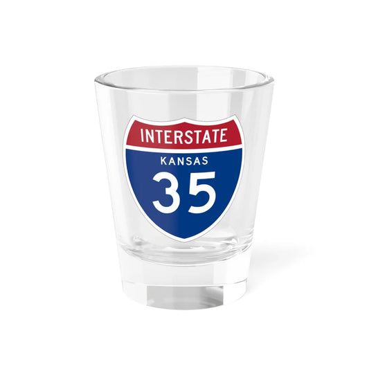 I-35 KS 1957 (Kansas) (Road Sign) Shot Glass 1.5oz 1.5oz - Go Mug Yourself