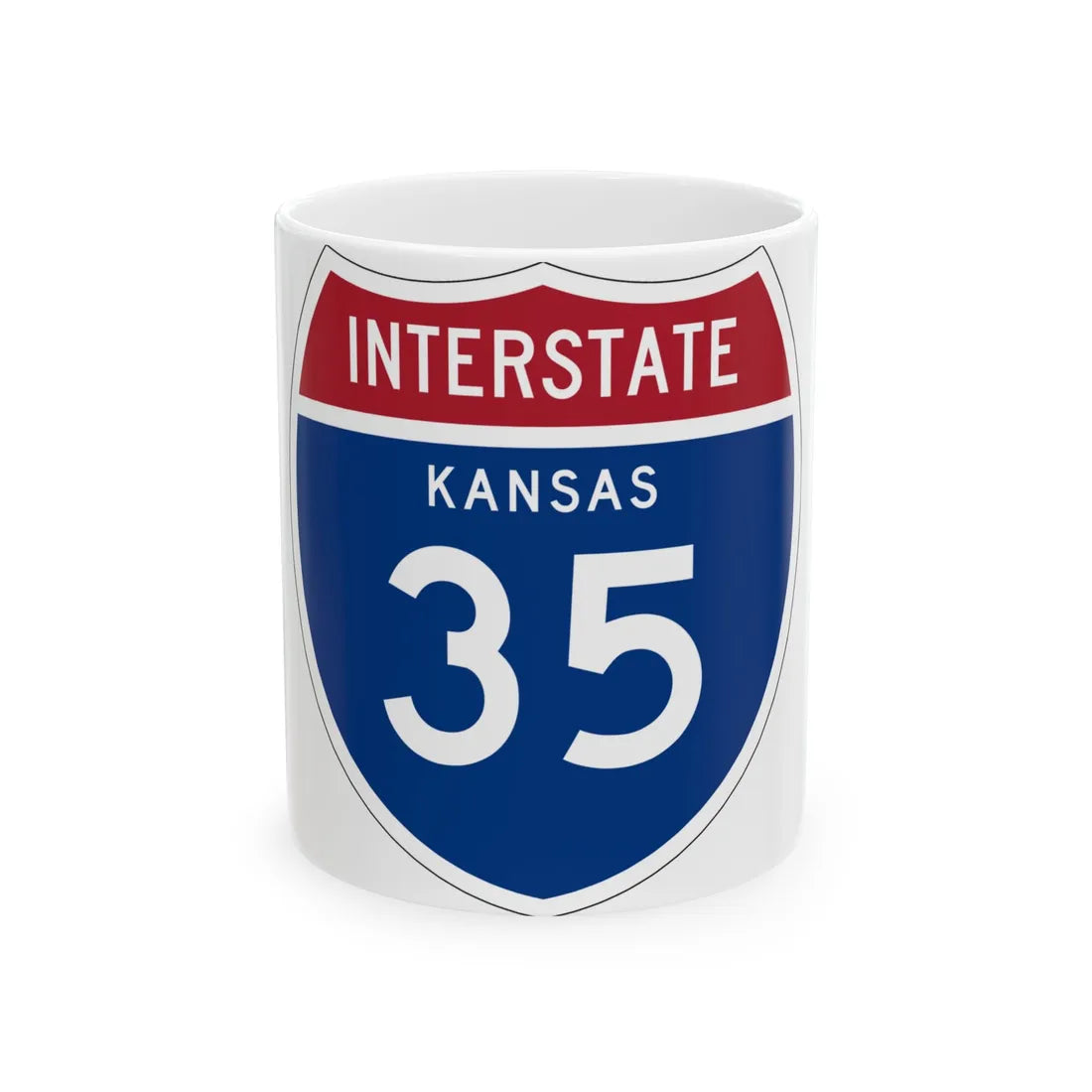 I-35 KS 1957 (Kansas) (Road Sign) White Coffee Mug 11oz - Go Mug Yourself