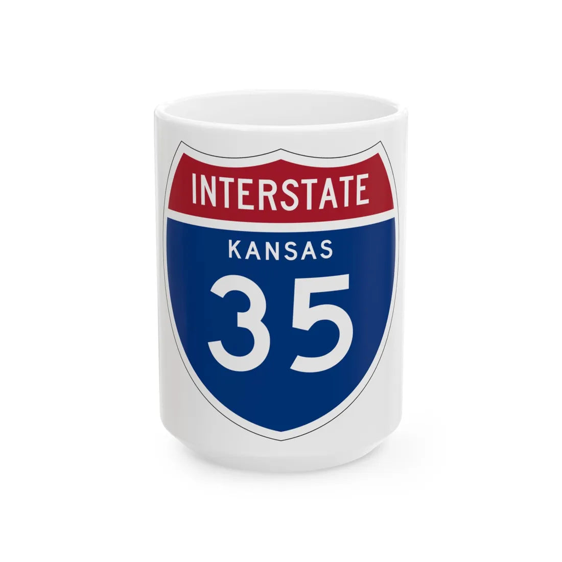 I-35 KS 1957 (Kansas) (Road Sign) White Coffee Mug 15oz - Go Mug Yourself