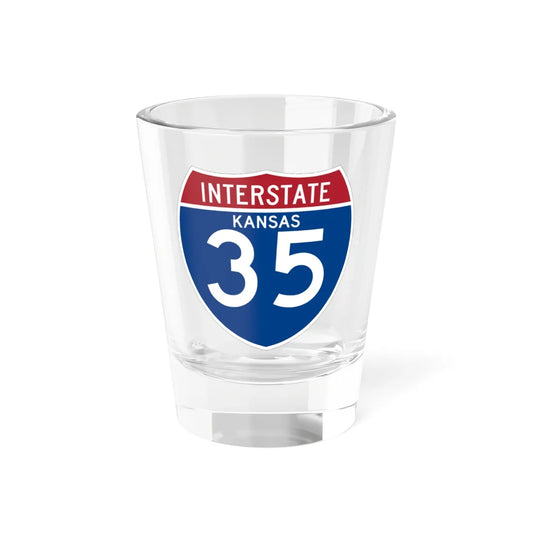 I-35 KS (Kansas) (Road Sign) Shot Glass 1.5oz 1.5oz - Go Mug Yourself