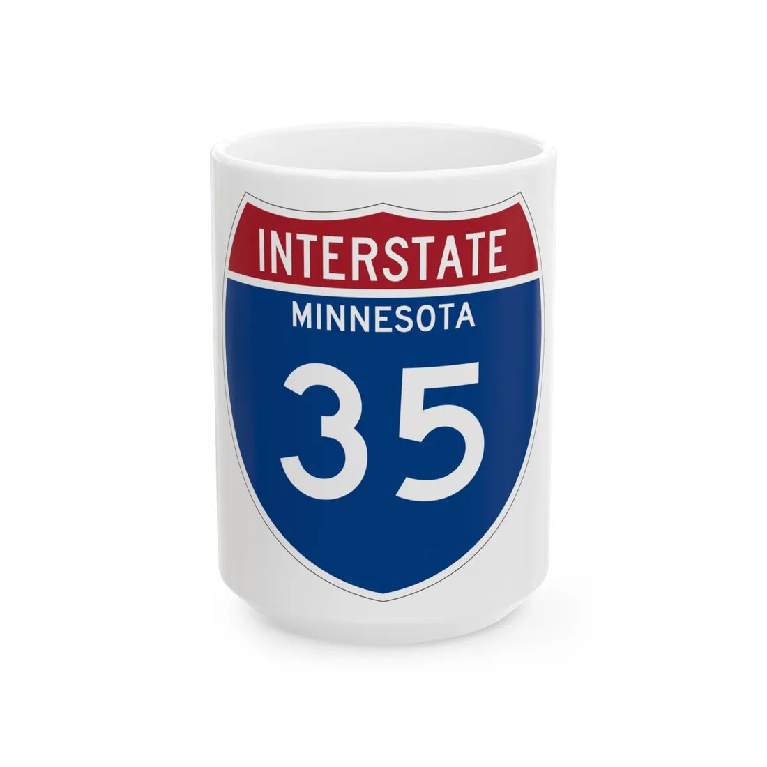 I-35 MN 1957 (Minnesota) (Road Sign) White Coffee Mug 15oz - Go Mug Yourself