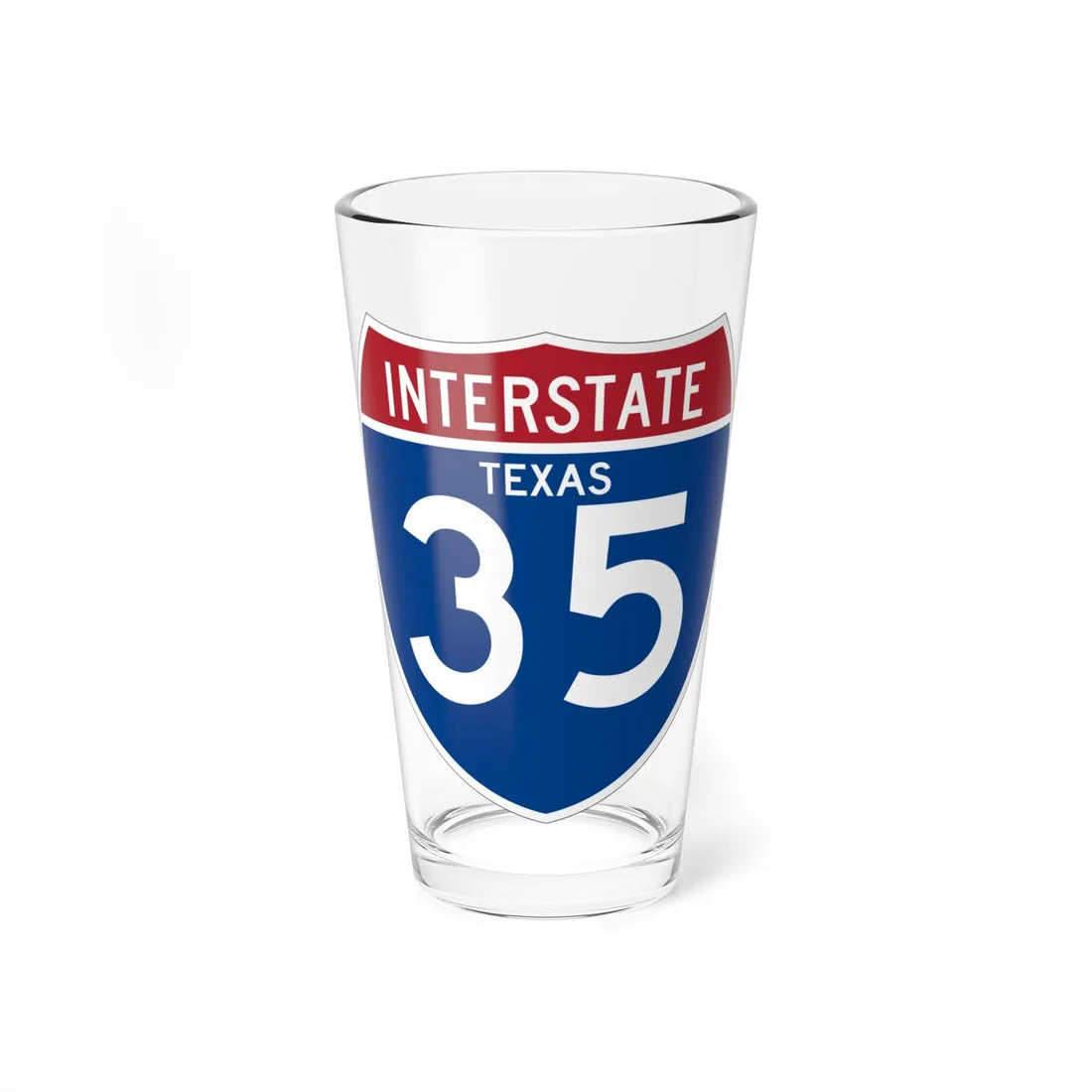 I-35 TX (Texas) (Road Sign) Pint Glss 16oz 16oz - Go Mug Yourself