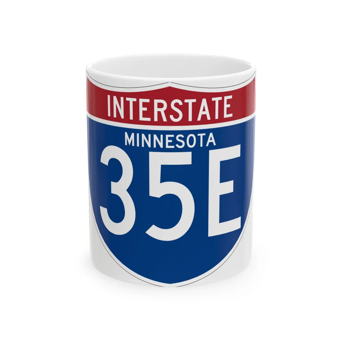 I-35E MN (Minnesota) (Road Sign) White Coffee Mug 11oz - Go Mug Yourself