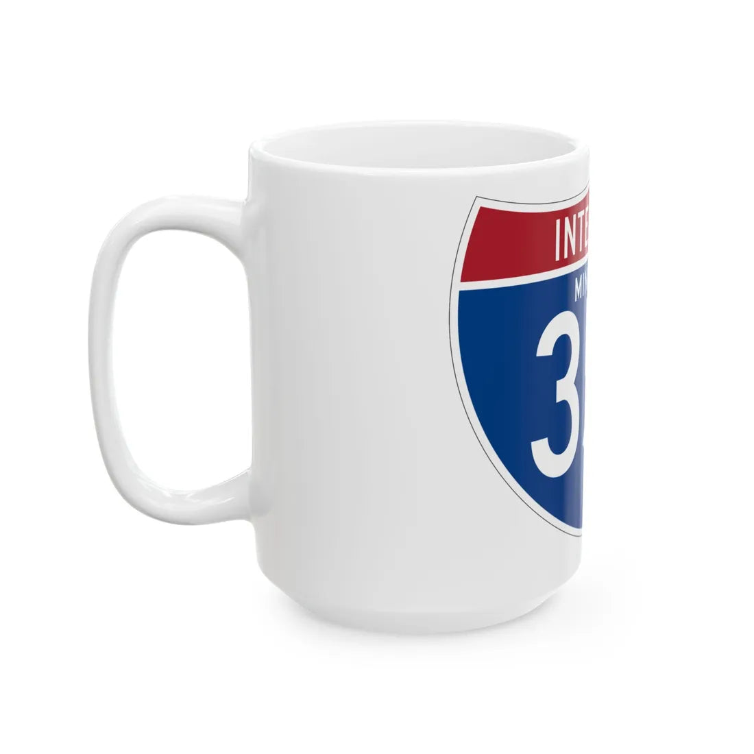 I-35E MN (Minnesota) (Road Sign) White Coffee Mug - Go Mug Yourself