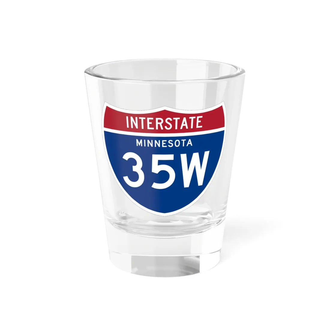 I-35W MN 1961 (Minnesota) (Road Sign) Shot Glass 1.5oz 1.5oz - Go Mug Yourself