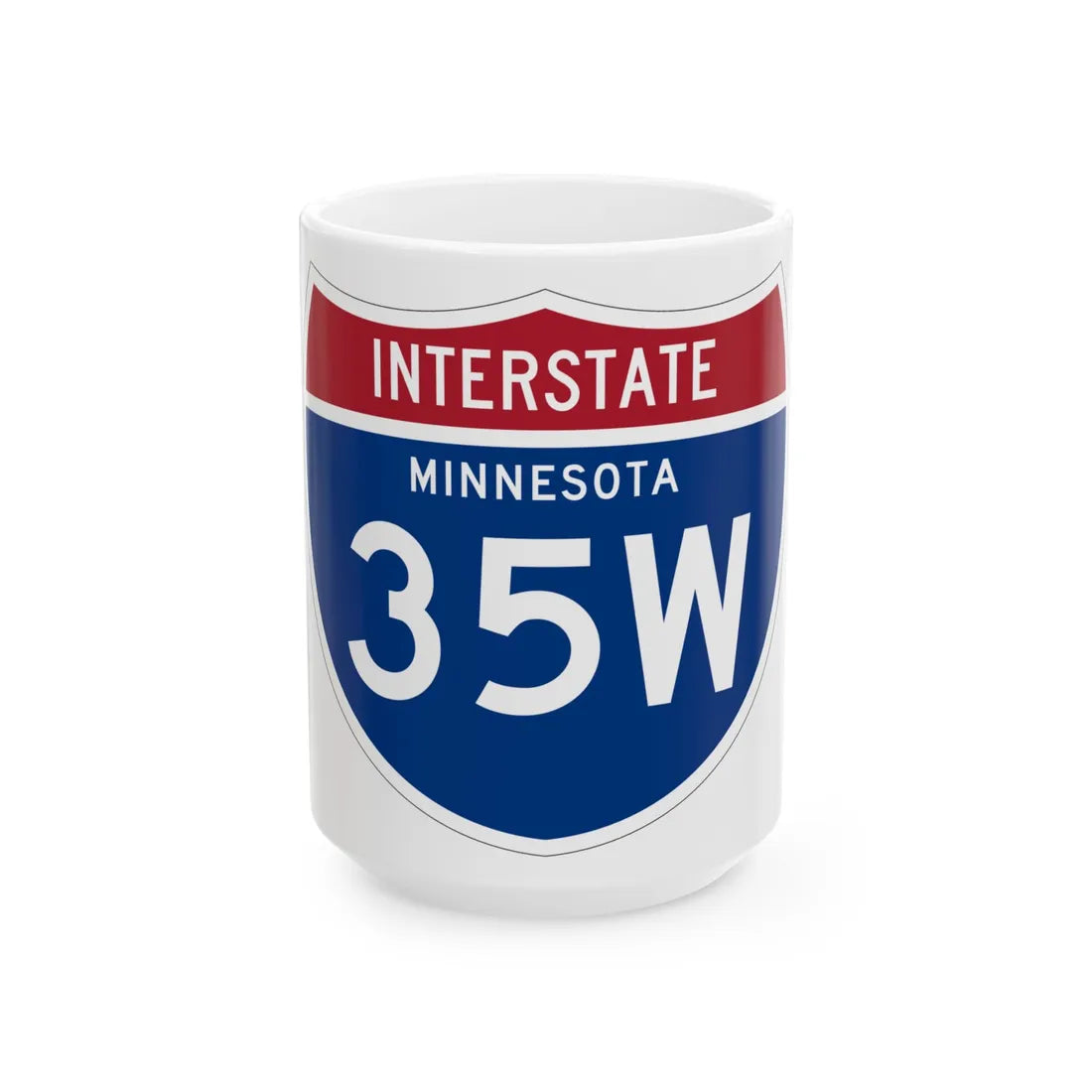 I-35W MN 1961 (Minnesota) (Road Sign) White Coffee Mug 15oz - Go Mug Yourself