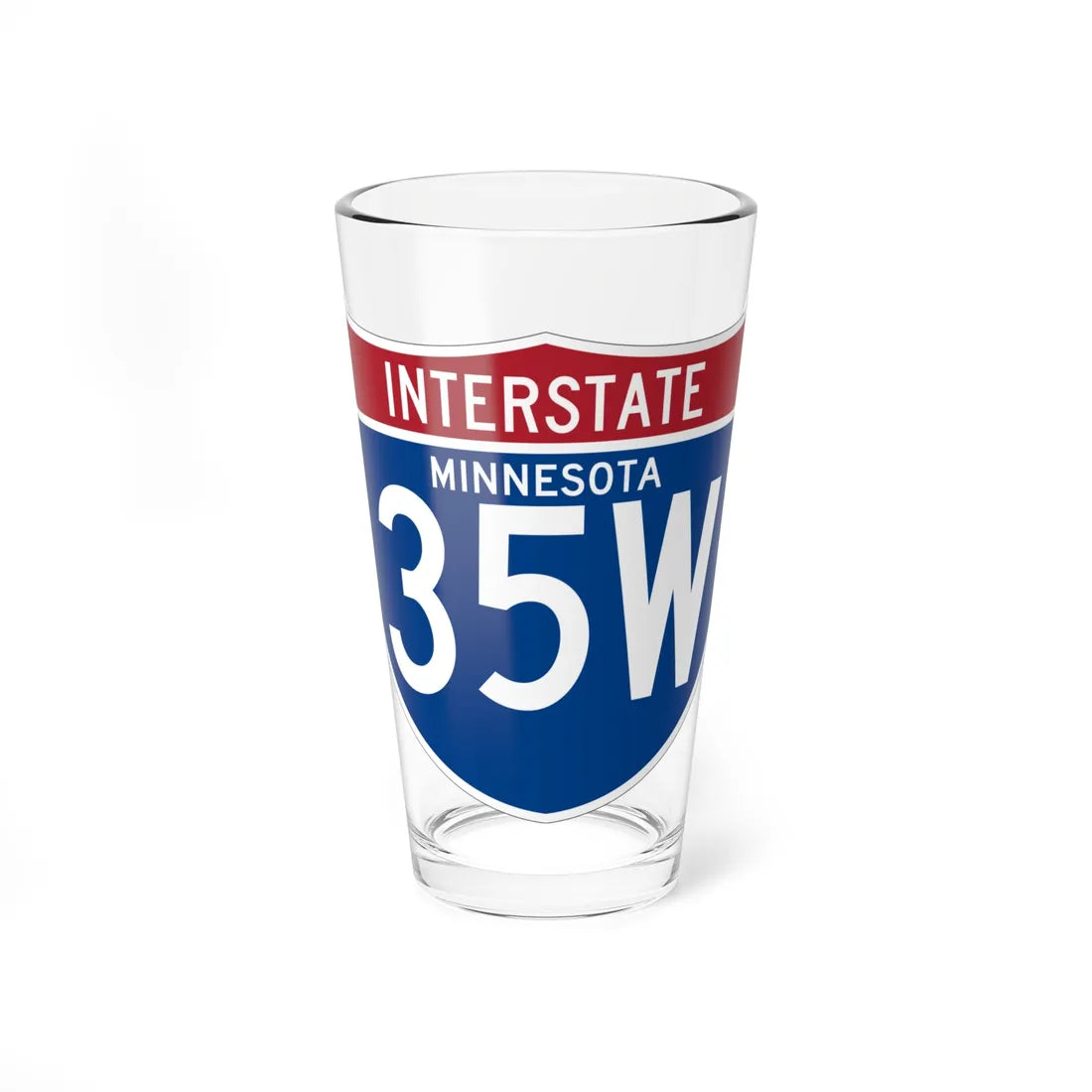 I-35W MN (Minnesota) (Road Sign) Pint Glss 16oz 16oz - Go Mug Yourself