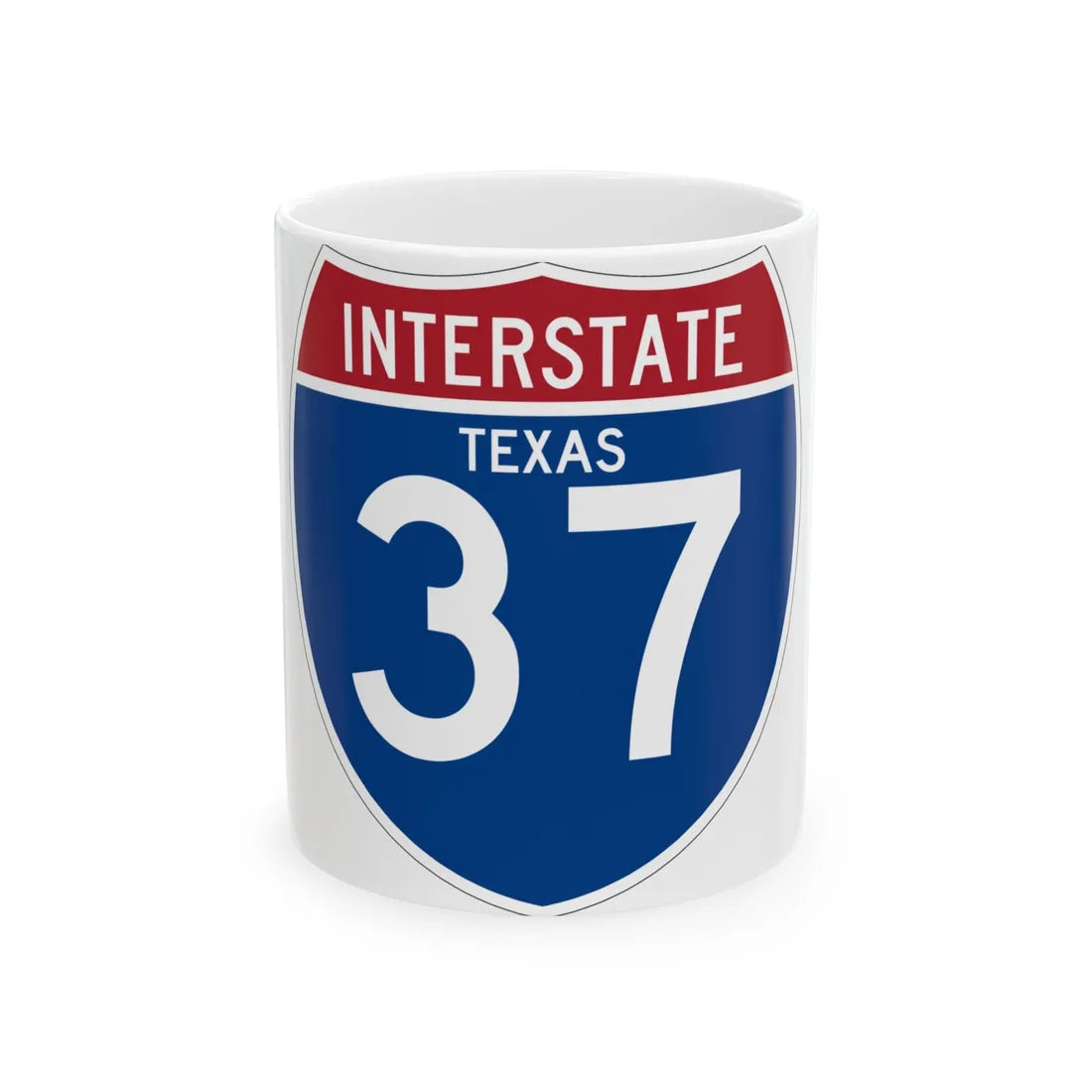 I-37 TX (Texas) (Road Sign) White Coffee Mug 11oz - Go Mug Yourself