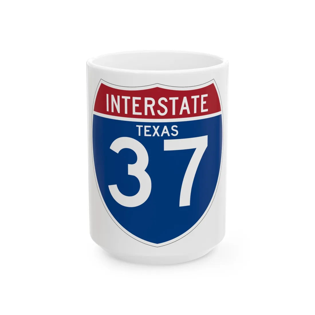 I-37 TX (Texas) (Road Sign) White Coffee Mug 15oz - Go Mug Yourself