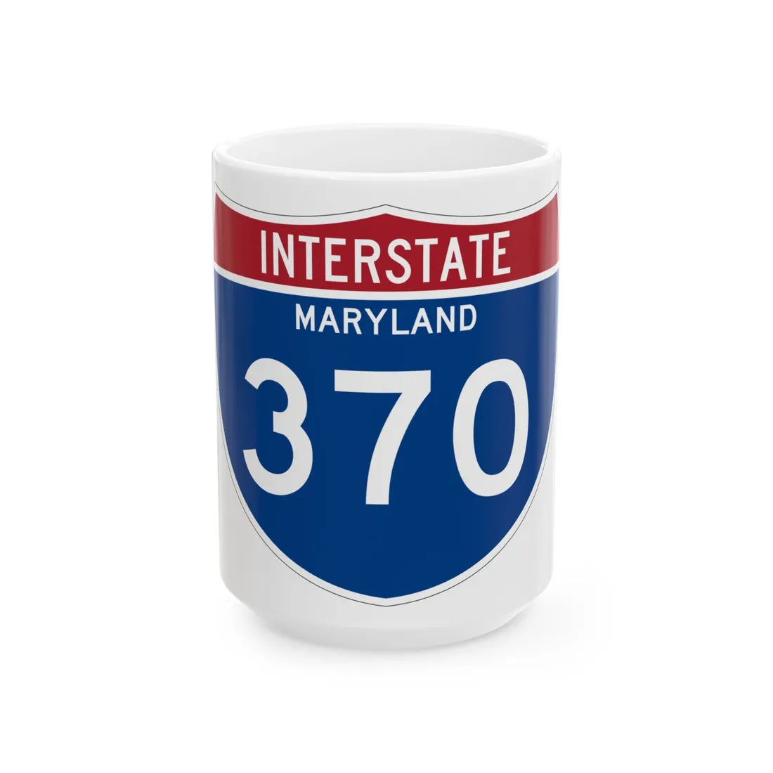 I-370 MD Metric (Maryland) (Road Sign) White Coffee Mug 15oz - Go Mug Yourself