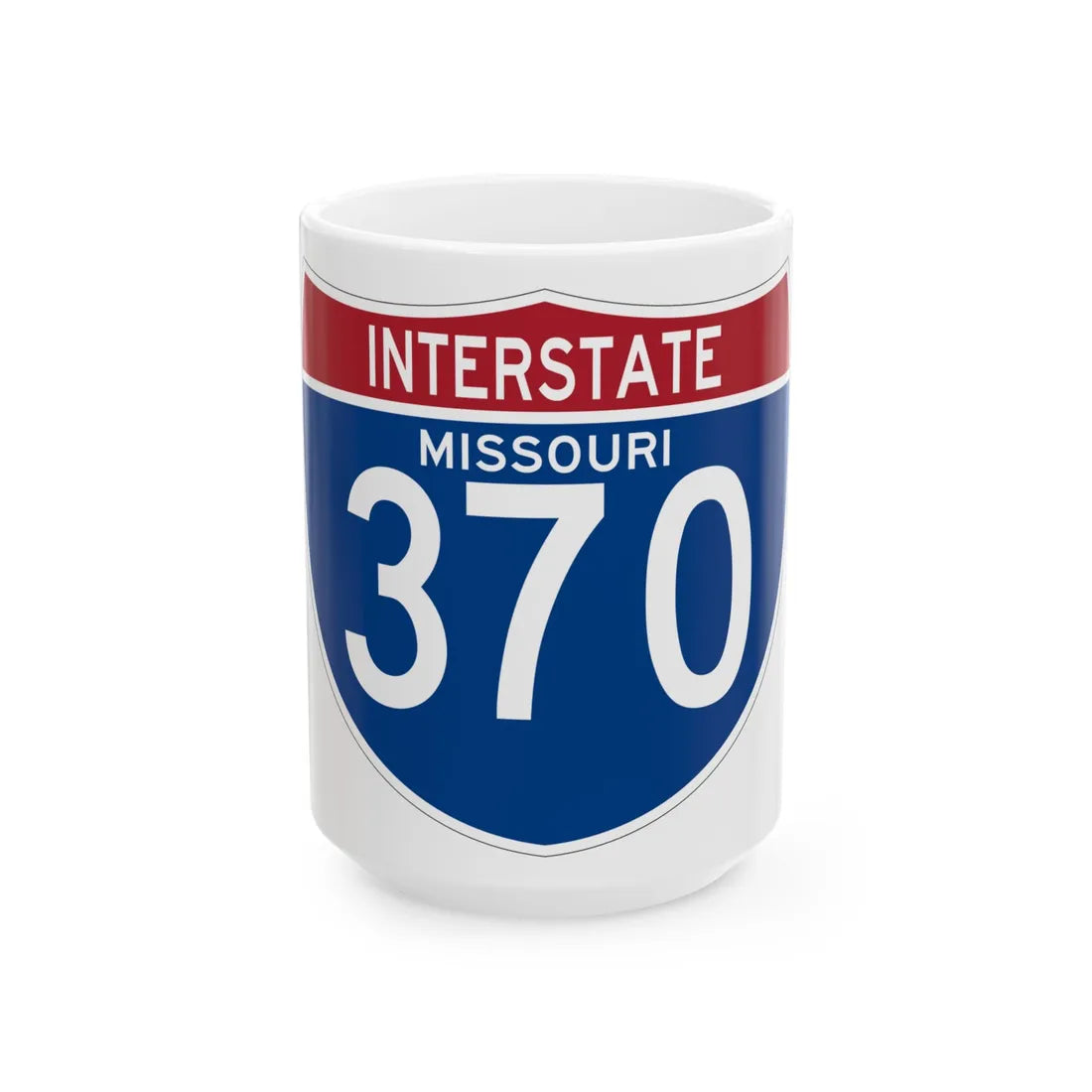 I-370 MO (Missouri) (Road Sign) White Coffee Mug 15oz - Go Mug Yourself