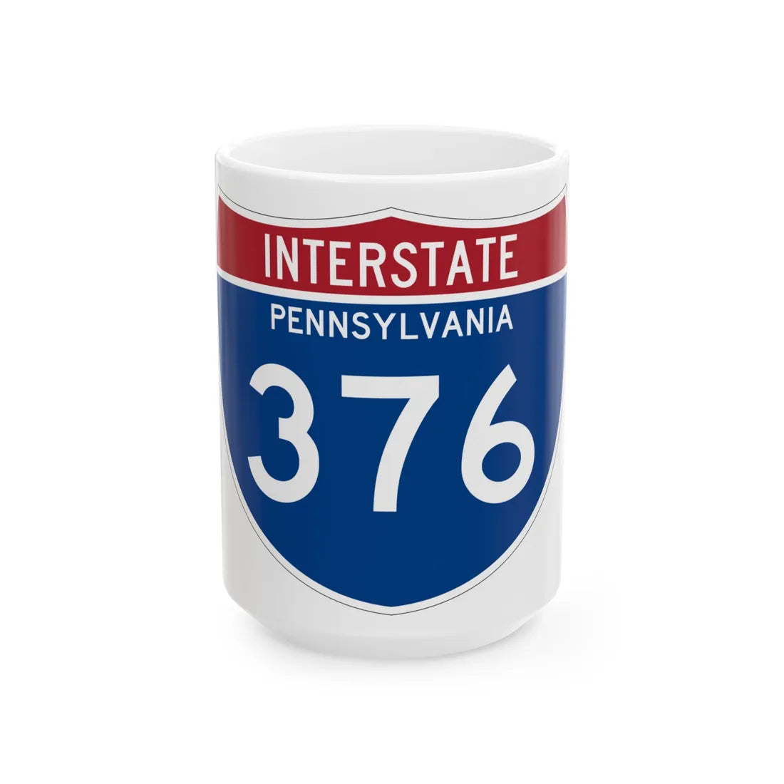 I-376 PA 1961 (Pennsylvania) (Road Sign) White Coffee Mug 15oz - Go Mug Yourself