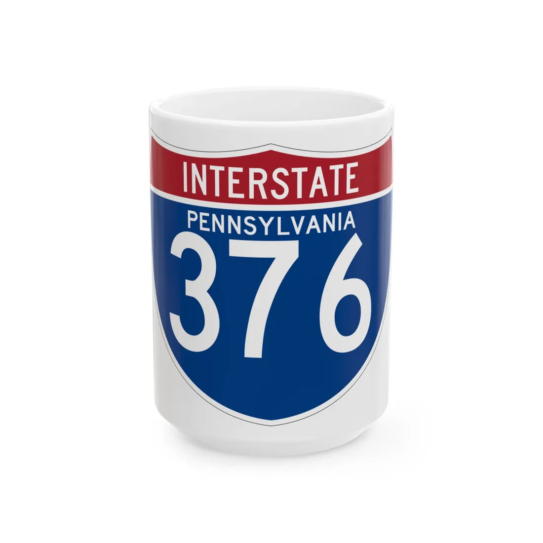 I-376 PA (Pennsylvania) (Road Sign) White Coffee Mug 15oz - Go Mug Yourself
