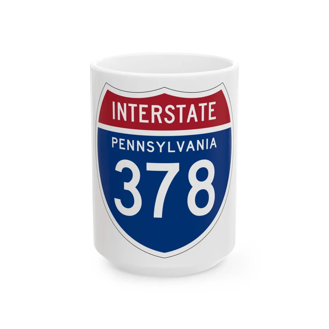 I-378 PA 1957 (Pennsylvania) (Road Sign) White Coffee Mug 15oz - Go Mug Yourself