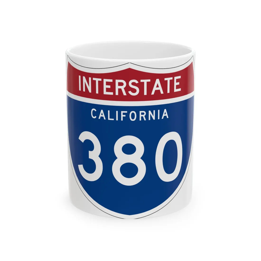 I-380 CA (California) (Road Sign) White Coffee Mug 11oz - Go Mug Yourself