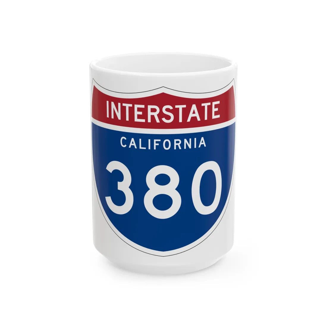 I-380 CA (California) (Road Sign) White Coffee Mug 15oz - Go Mug Yourself