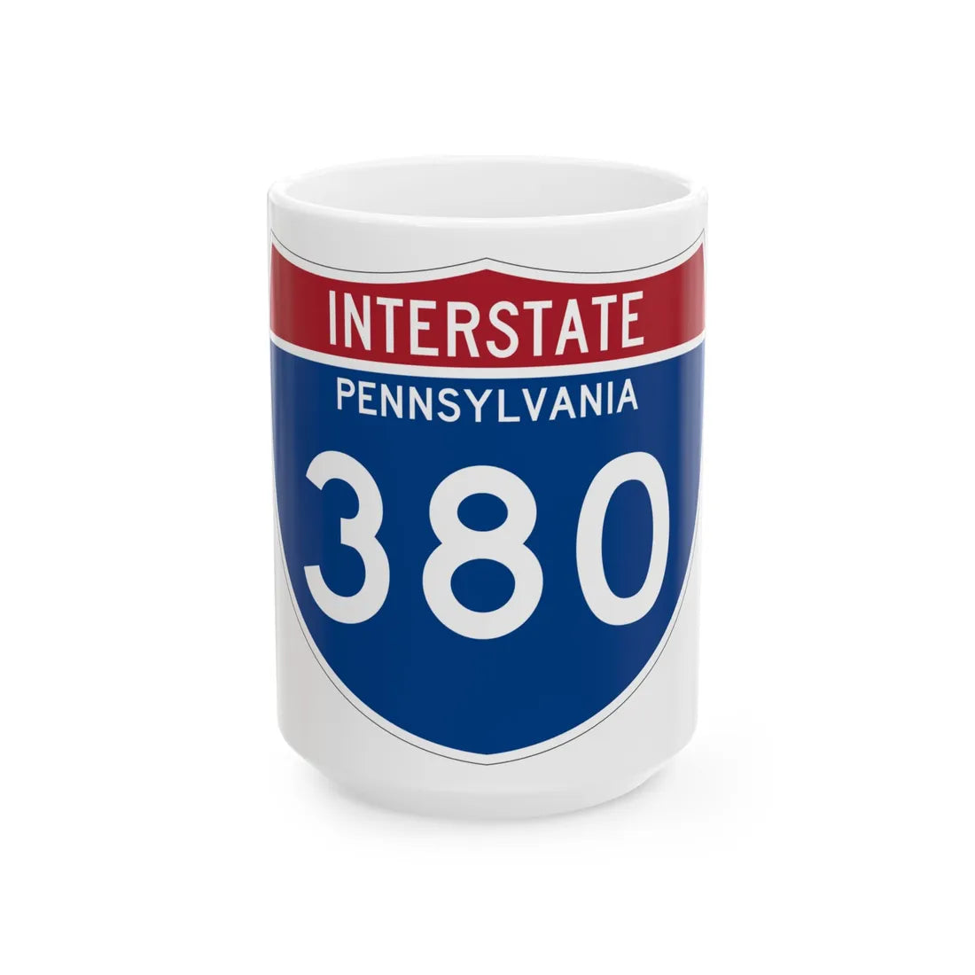 I-380 PA 1961 (Pennsylvania) (Road Sign) White Coffee Mug 15oz - Go Mug Yourself