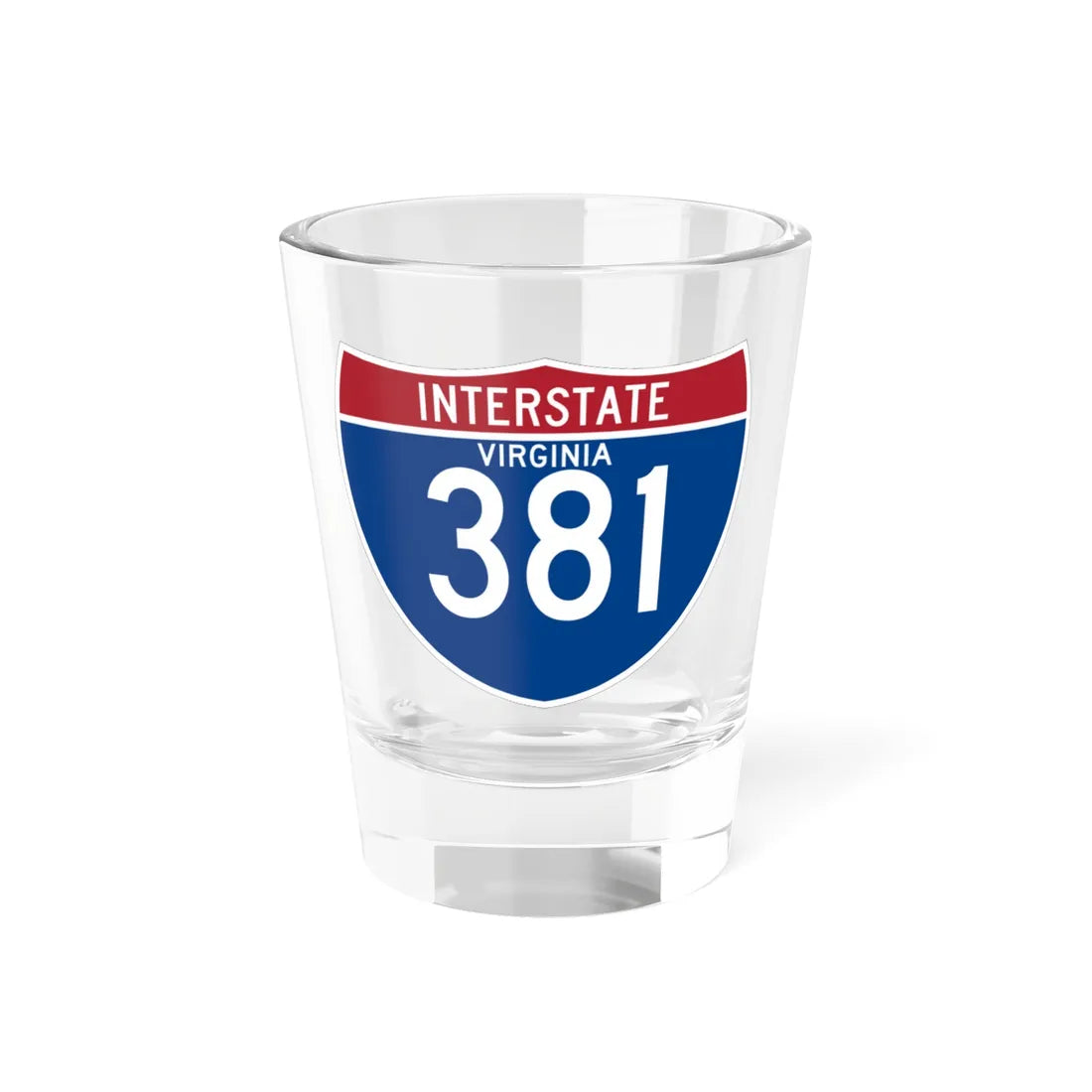 I-381 VA (Virginia) (Road Sign) Shot Glass 1.5oz 1.5oz - Go Mug Yourself