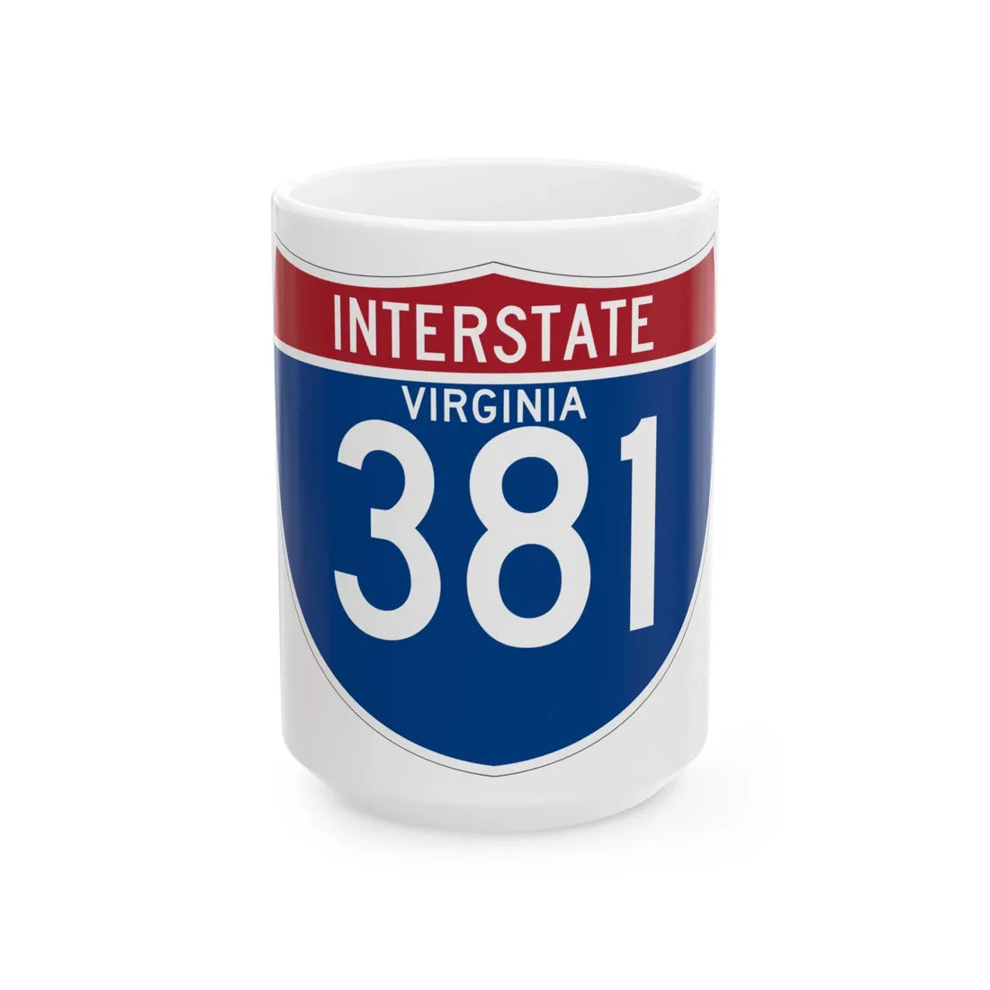 I-381 VA (Virginia) (Road Sign) White Coffee Mug 15oz - Go Mug Yourself