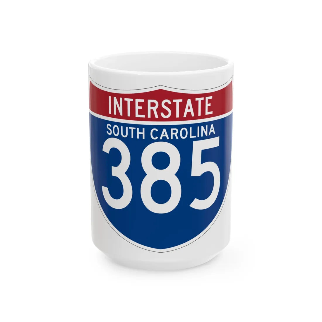 I-385 SC (South Carolina) (Road Sign) White Coffee Mug 15oz - Go Mug Yourself