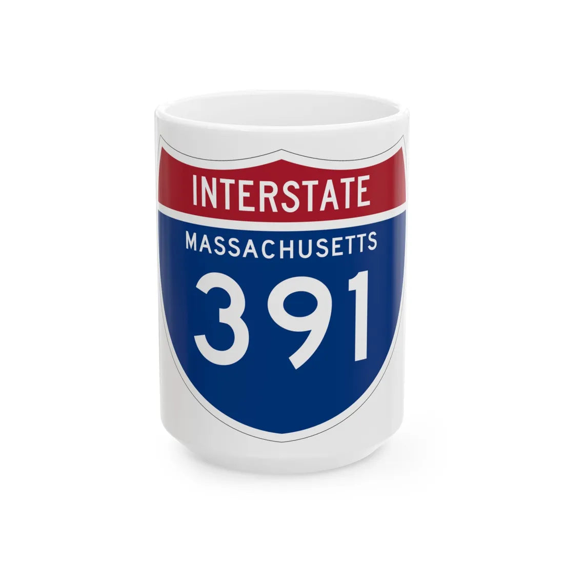I-391 MA 1961 (Massachusetts) (Road Sign) White Coffee Mug 15oz - Go Mug Yourself